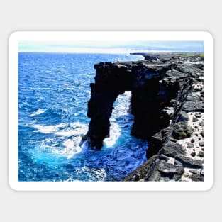 Rugged Kona Sea Arches along the Coast of Hawaii Sticker